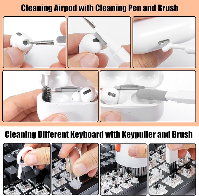 walrfid Laptop Phone Screen Cleaner Kit, Computer Keyboard Brush Cleaning Spray - Image 4