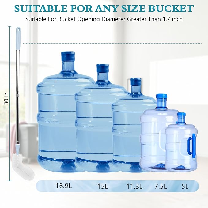 3 Gallon and 5 Gallon Water jug Cleaning Brush, Extra Long Water Bottle Carboy - Image 4