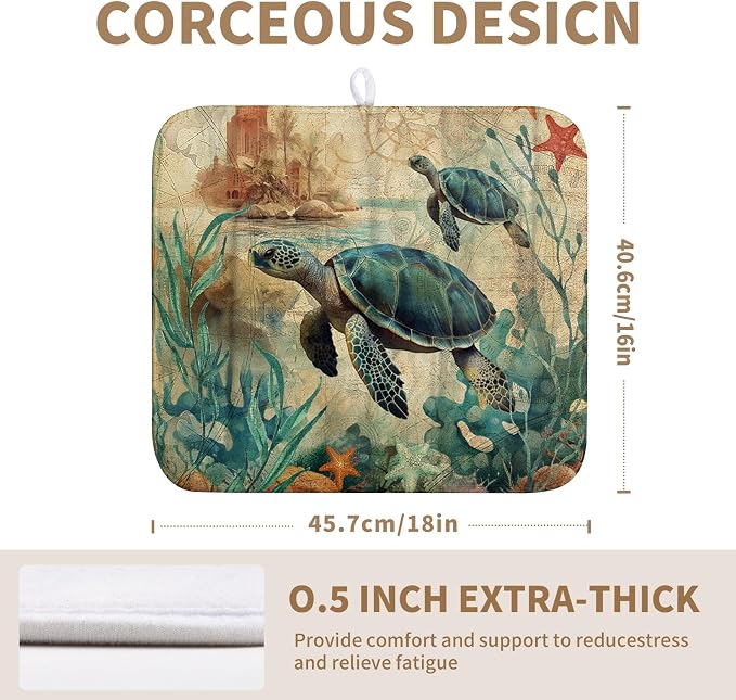 Vintage Ocean Sea Turtle Dish Drying Mats - Image 2
