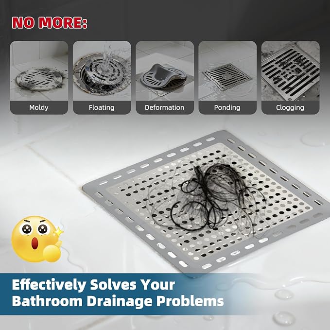 Hibbent Upgraded Shower Drain Hair Catcher, Shower Drain Cover - Image 3