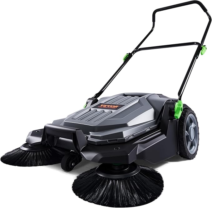 VEVOR Walk-Behind Hand Push Floor Sweeper, 25.6" Sweeping Width Floor Sweeper by VEVOR