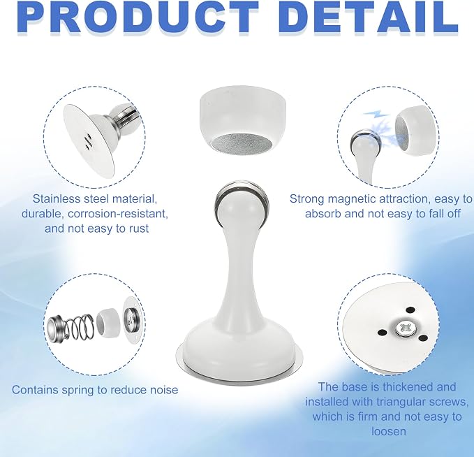 uxcell Magnetic Door Stopper, Stainless Steel Heavy Duty Door Holder, No - Image 3