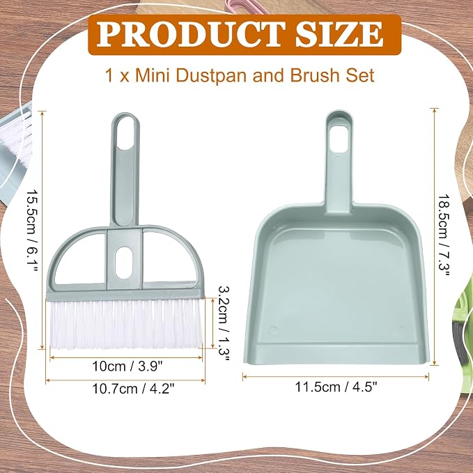 uxcell Mini Dustpan and Brush Set, Small Broom and Dustpan Set - Image 2