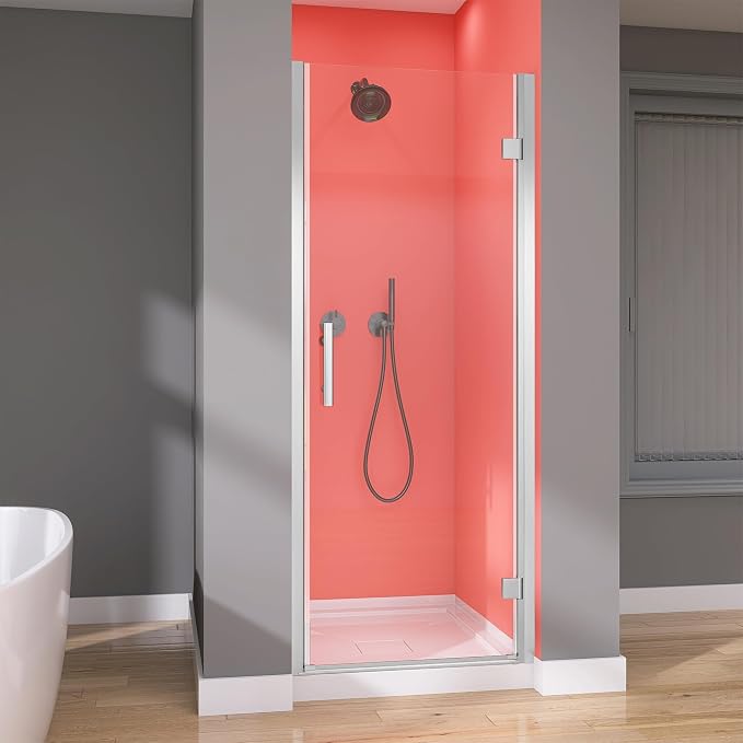 GETPRO Frameless Pivot Shower Door Hinged 30 in. W x 72 in. H Swing Single by GETPRODeluxeBathroomSolutionExpert