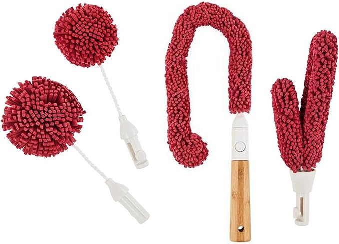 Wine Enthusiast Interchangeable Glassware Cleaning Brush Set – 5-Piece Bamboo by WineEnthusiast