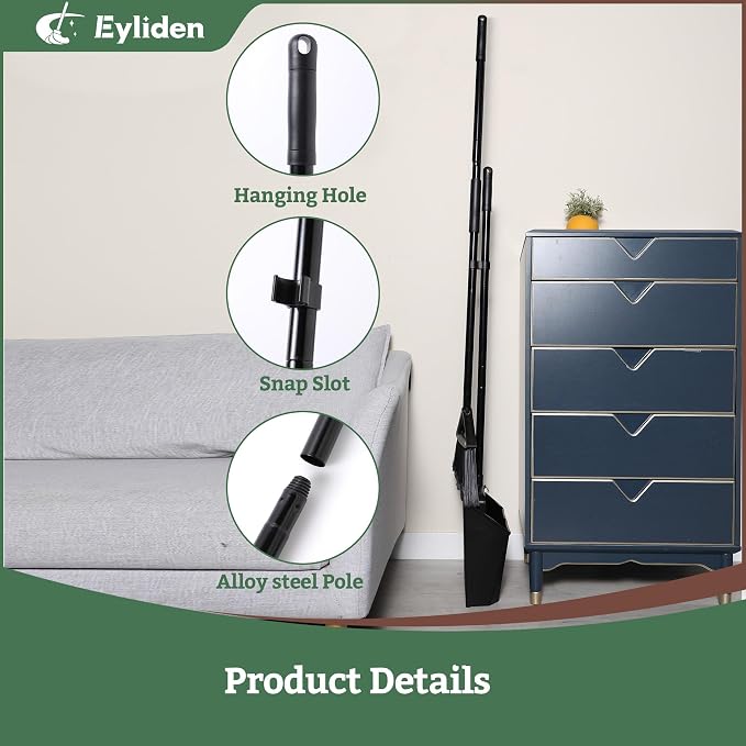 Eyliden Commercial Broom and Dustpan Set, - Image 5
