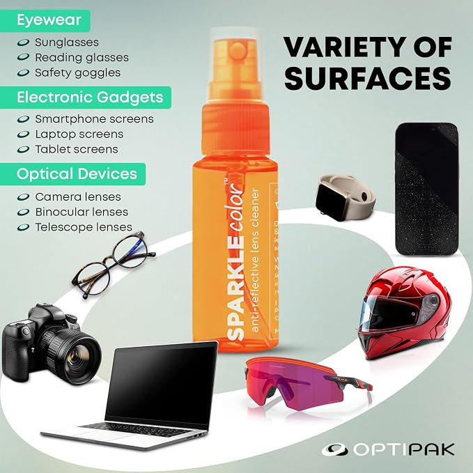 Sparkle Anti-Reflective Safe Lens Cleaner Spray Kit - 1oz Glasses Cleaner - Image 5