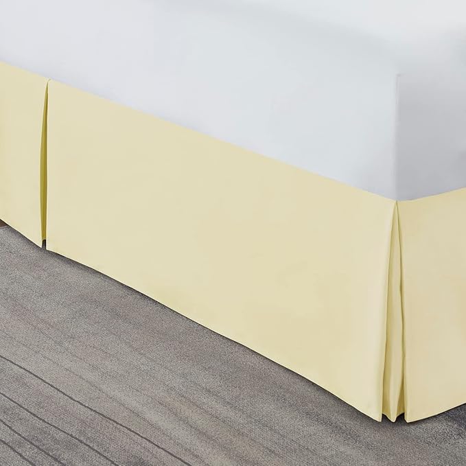 Nestl Vanilla Yellow Full Bed Skirt - Full Size Bed Skirt 14 Inch Drop - Brushed Microfiber Bed Skirts - Hotel Quality Pleated Bed Skirt - Shrinkage & Fade Resistant