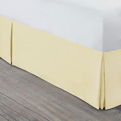 Nestl Vanilla Yellow Full Bed Skirt - Full Size Bed Skirt 14 Inch Drop - Brushed Microfiber Bed Skirts - Hotel Quality Pleated Bed Skirt - Shrinkage & Fade Resistant
