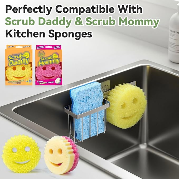 Sponge Holder for Kitchen Sink, Sponge Caddy for Scrub Daddy / Scrub Mommy - Image 4