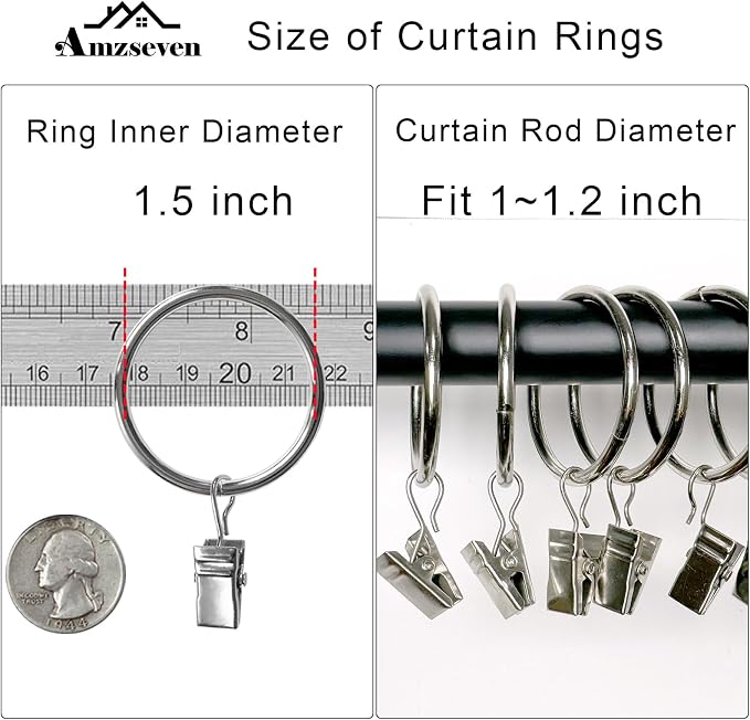 100 Pack Metal Curtain Rings - Image 3