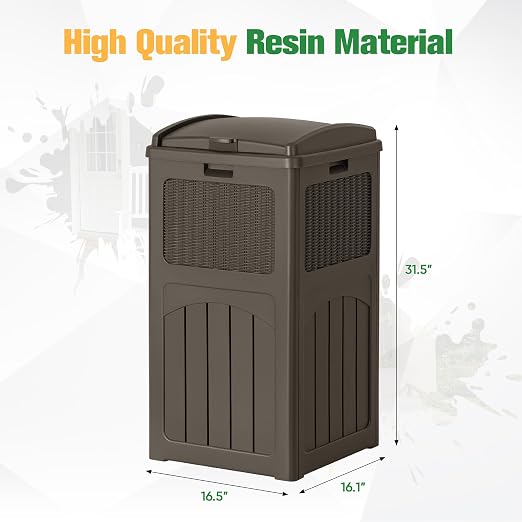 Flamaker 30 Gallon Trash Can, Resin Outdoor Garbage Can - Image 5