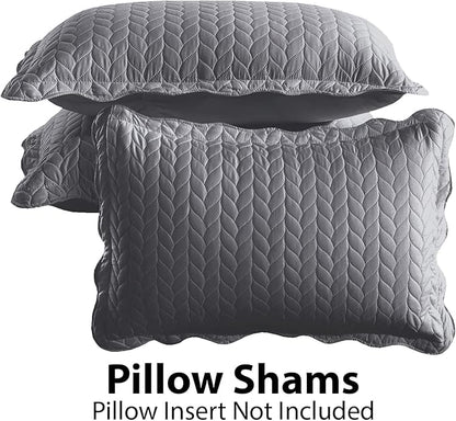 IR Imperial Rooms 8 Pack California King Quilt Bedding Set (118"x106") - Bulk Wholesale for Hotels, Guest Bedroom & Airbnbs - Lightweight Microfiber Reversible Embossed Quilts Bedspread (Grey)