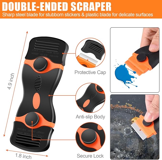 4 Pack Razor Blade Scraper, Premium Cleaning Scraper Tool - Image 3