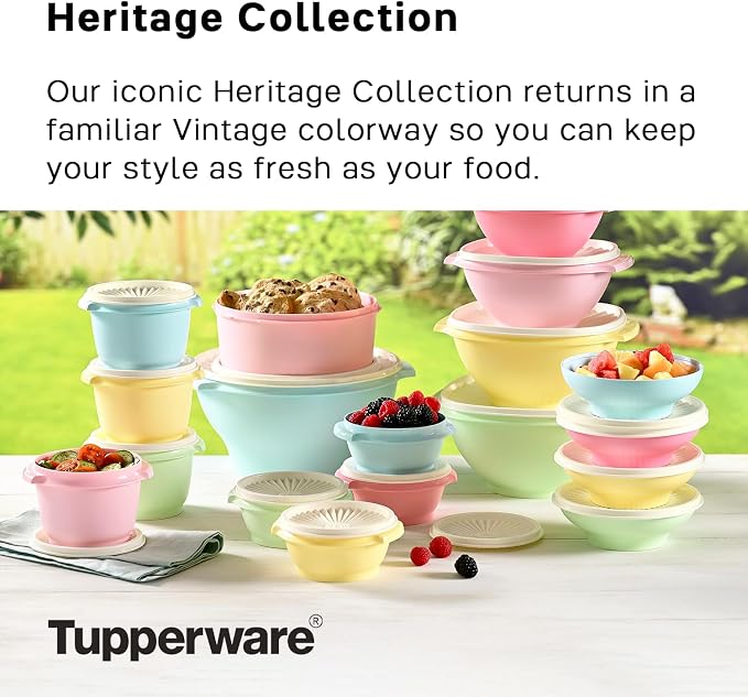 Tupperware Heritage Collection, 36 Piece Food Storage Container Set in Vintage - Image 2