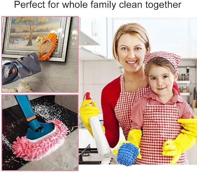 5 Pairs Multi-Function Dust Duster Mop Slippers Shoes Cover, Soft Washable - Image 5