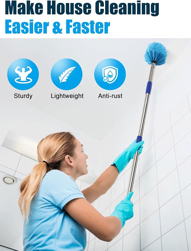Cobweb Duster with Extension Pole, 8 ft Spider Web Brush - Image 7