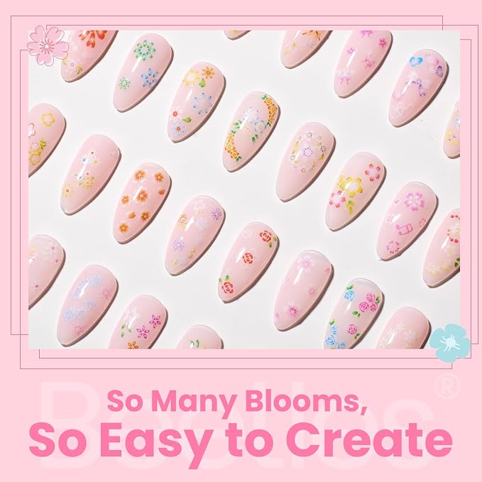 Beetles Nail Art Stickers 30 Sheets 3D Flower Nail Stickers Heart Nails Design - Image 2
