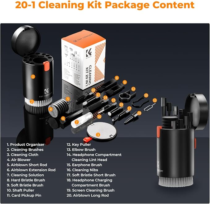 K&F CONCEPT 20-in-1 Keyboard Cleaning Kit Laptop Cleaner, - Image 9