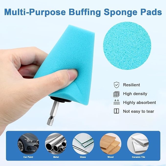 Linkstyle 5PCS Drill Polishing Cone Set, Car Wheel Polisher Sponge Pad Kit - Image 5