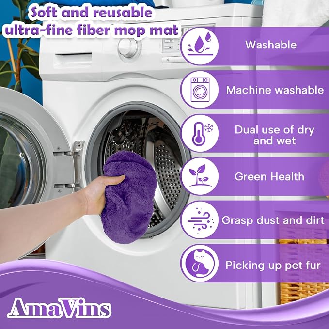5 Pack Reusable Microfiber Mop Pads Compatible - Image 5