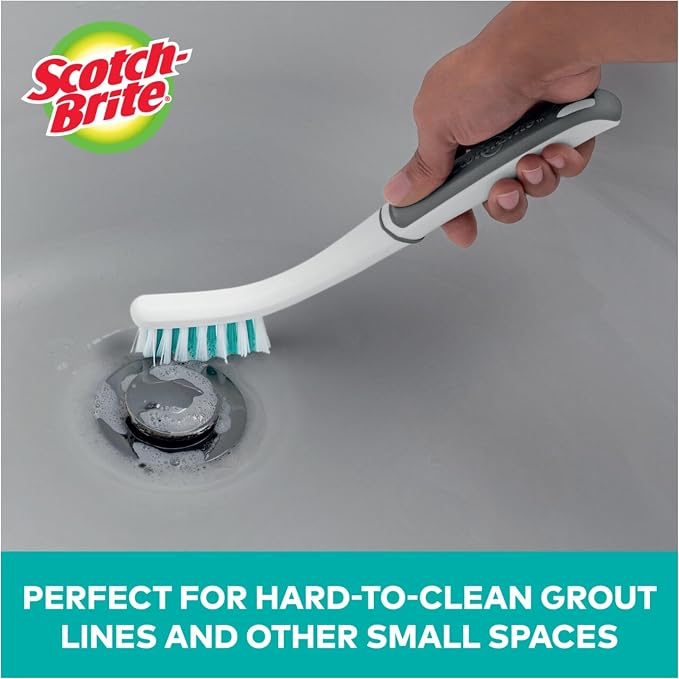 Scotch-Brite Tile & Grout Brush, Strong Bristles to Scrub Away Grime - Image 2