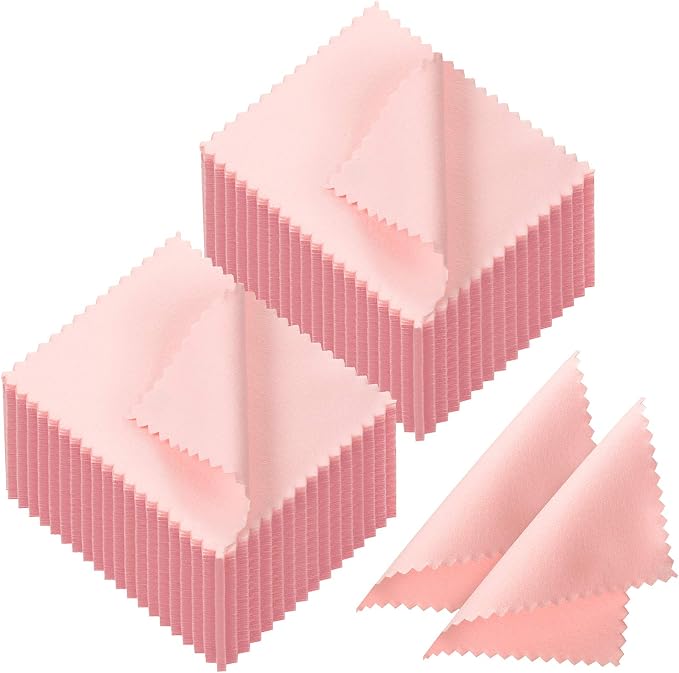 Tatuo 200 Pieces Jewelry Polishing Cloth 2.36 x 3.15 Inch Double-Sided by Tatuo