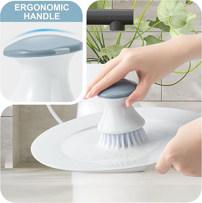 Dish Brush with Tray, Premium Kitchen Brushes - Image 2