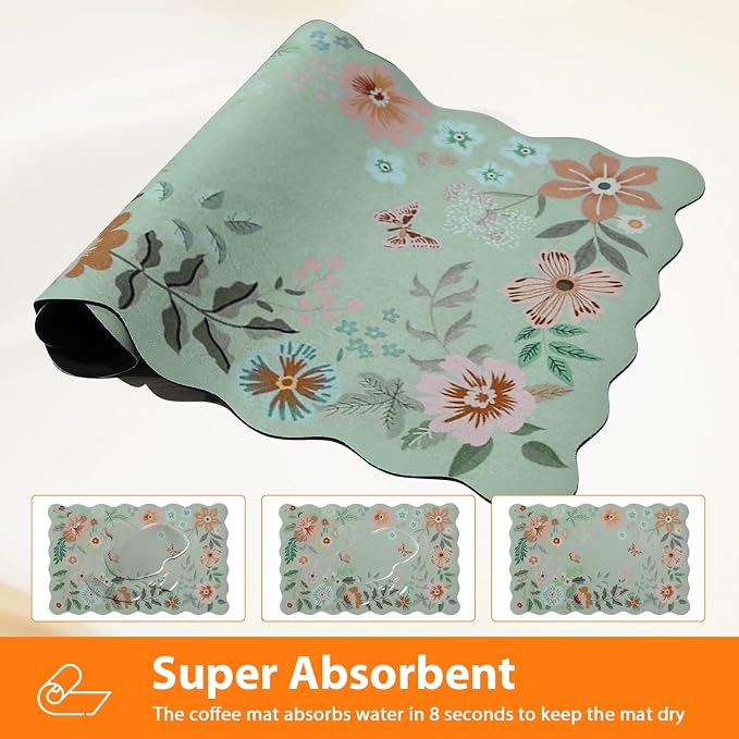 Scalloped Bohemian Coffee Mat Dish Drying Mats - Image 4