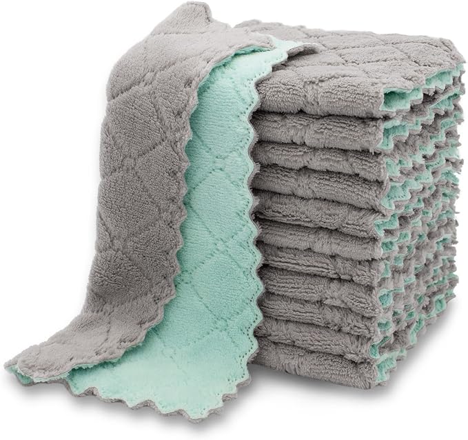 kimteny 12 Pack Kitchen Cloth Dish Towels, Premium Dishcloths, Super Absorbent by kimteny