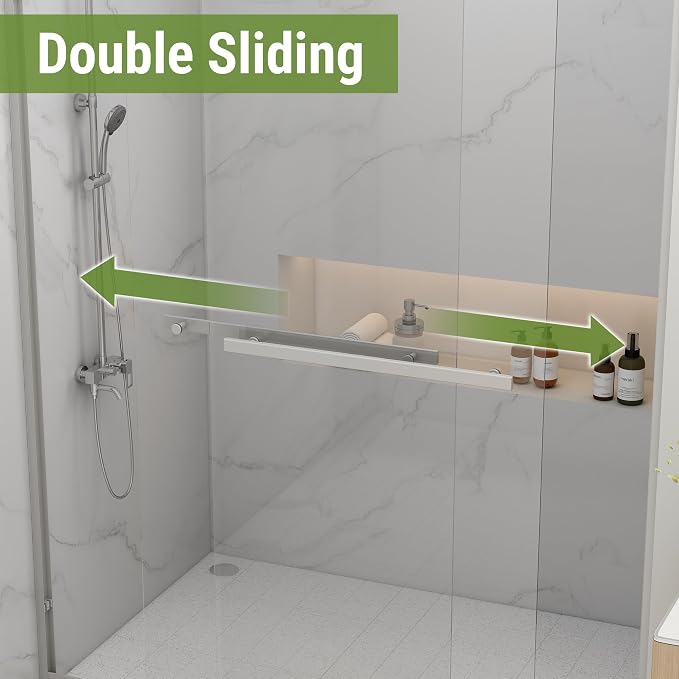 Tub Shower Door 56-60" W x 60" H, Polished Chrome Bathtub Door - Image 2