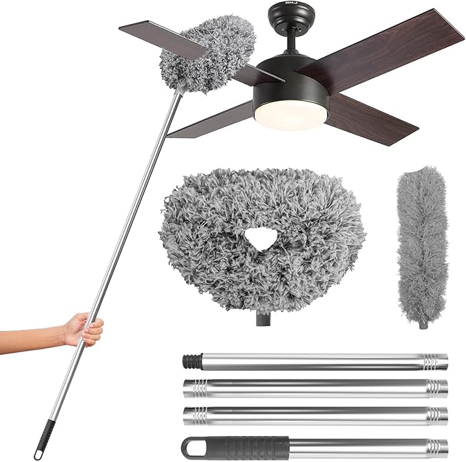 DRQ Ceiling Fan Cleaner Duster, 2 Pack Reusable Microfiber Duster by DRQ
