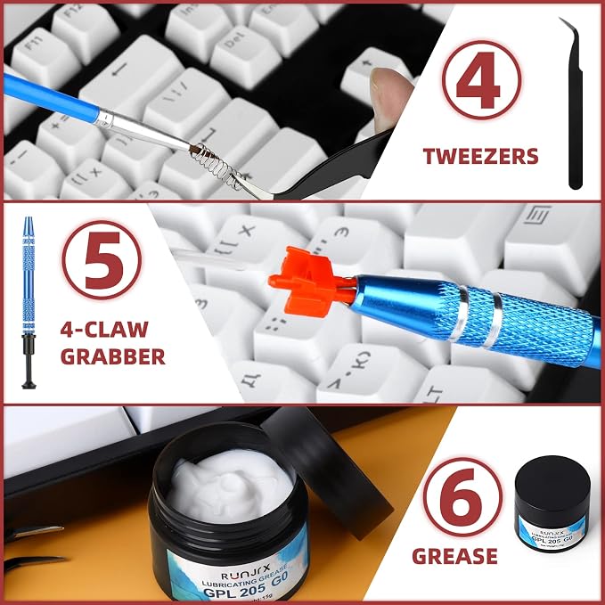 YIMAGUJRX RUNJRX Keyboard Switch Lube Kit GPL 205G0 0.53oz/15g, Switch Opener - Image 4