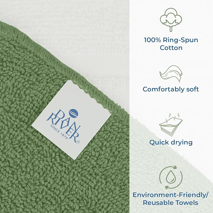 DAN RIVER 100% Cotton Washcloths 20 Pack Premium Quality Face and Body Cloth - Image 3