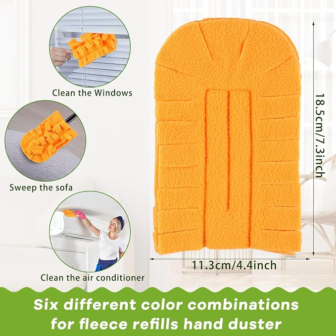 Zubebe 12 Pcs Duster Refill Reusable Fleece Duster Refills Feather Flat Dusters - Image 2