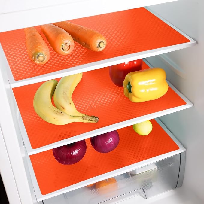 Red Fridge Liners Shelf Liner for Kitchen Cabinets Refrigerator Liners - Image 2