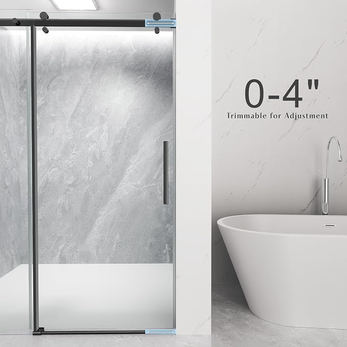 Shower Door 56-60'' W x 72'' H Semi-Frameless & Double Sliding, 1/4 inch - Image 6