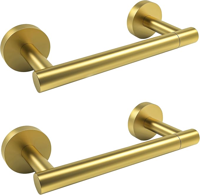 Gold 2 Pack Toilet Paper Holder SUS304 Stainless Steel Double Post Pivoting by ElevateYourSpaceChooseRARXTR