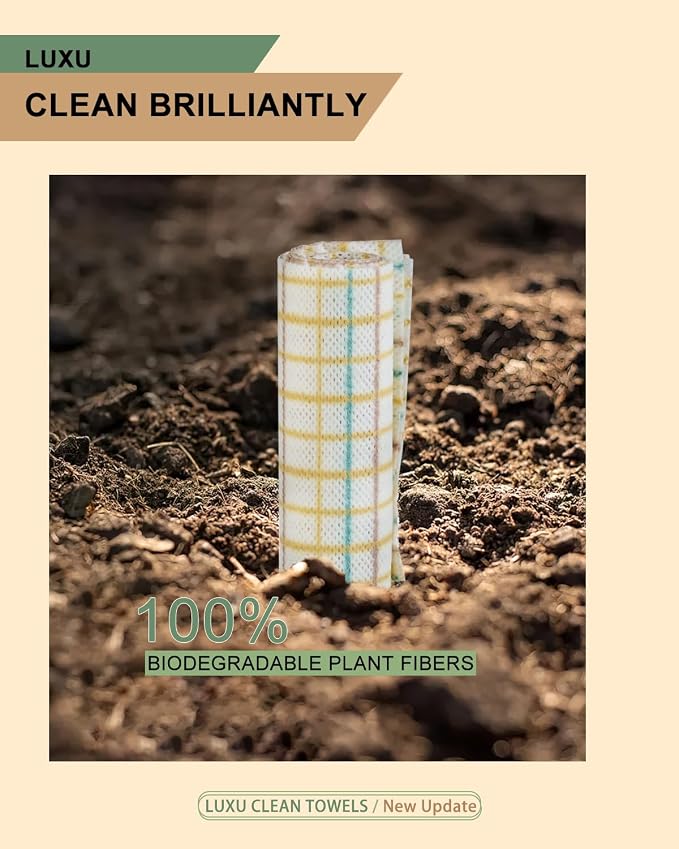 LUXU Reusable Cleaning Wipes, Dry Multi-Use Reusable Cloths, Heavy Duty - Image 2