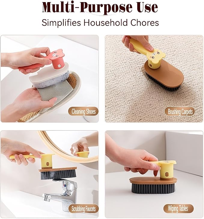 Little Bear Rotating Multi Functional Laundry Brush, Extended Bristle Cleaning - Image 4