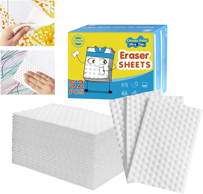 52 PCS Magic Sponge Eraser Sheets, Upgrade Convex Point Melamine by Zomum
