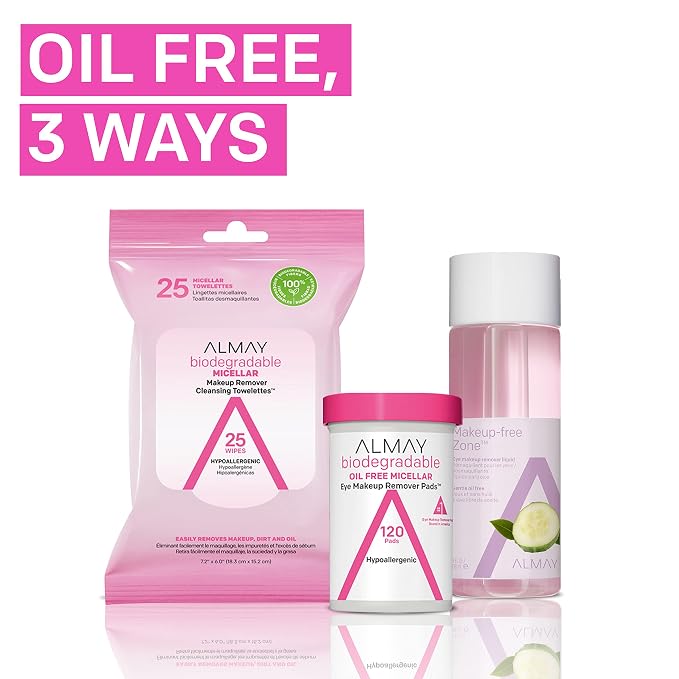 Almay Biodegradable Makeup Remover Pads, Micellar Gentle, Hypoallergenic - Image 8