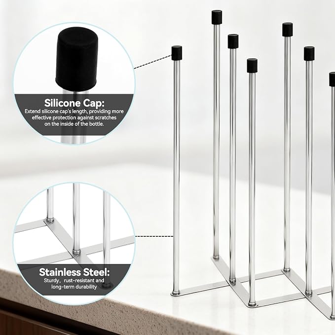 Foldable Baby Bottle Drying Rack – 8-Pole Collapsible Bottle Organizer - Image 7
