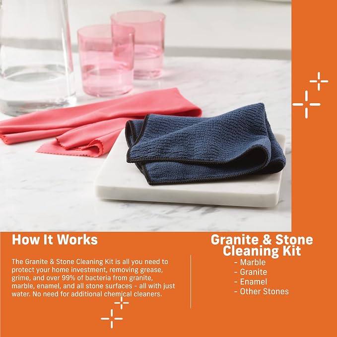 E-Cloth Granite & Stone Cleaning Kit, Premium Microfiber Cleaning Cloth - Image 2