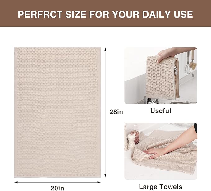 Homaxy 100% Cotton Waffle Weave Kitchen Dish Towels, Ultra Soft Absorbent Quick - Image 3