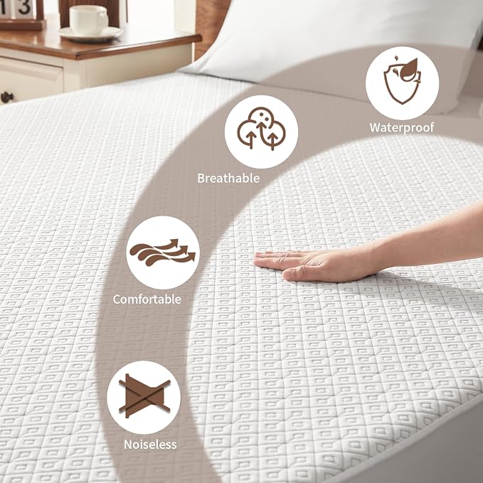 BEDLORE Queen Mattress Protector, Waterproof Noiseless Mattress Cover - Image 2