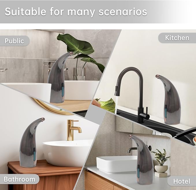 Automatic Liquid Soap Dispenser, 300ML Touchless 4 Gear Adjustable, Countertop - Image 5