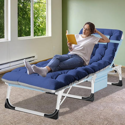 ABORON Camping Cot for Adult 28" Extra Wide, Heavy-Duty 1200D Oxford Cot for Sleeping, Portable Folding Camp Bed with Mat & Carry Bag