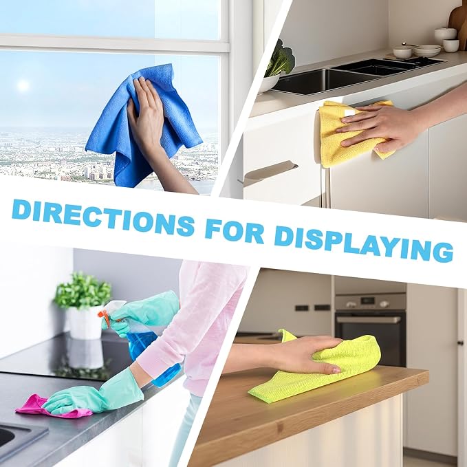 Microfiber Cleaning Cloths, 15 Pack Cleaning Rags, Wet and Dry Use Cleaning - Image 5