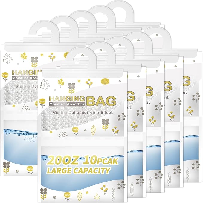 Vacplus Moisture Absorbers, Hanging Closet Dehumidifier Bags, Humidity Packs by Vacplus